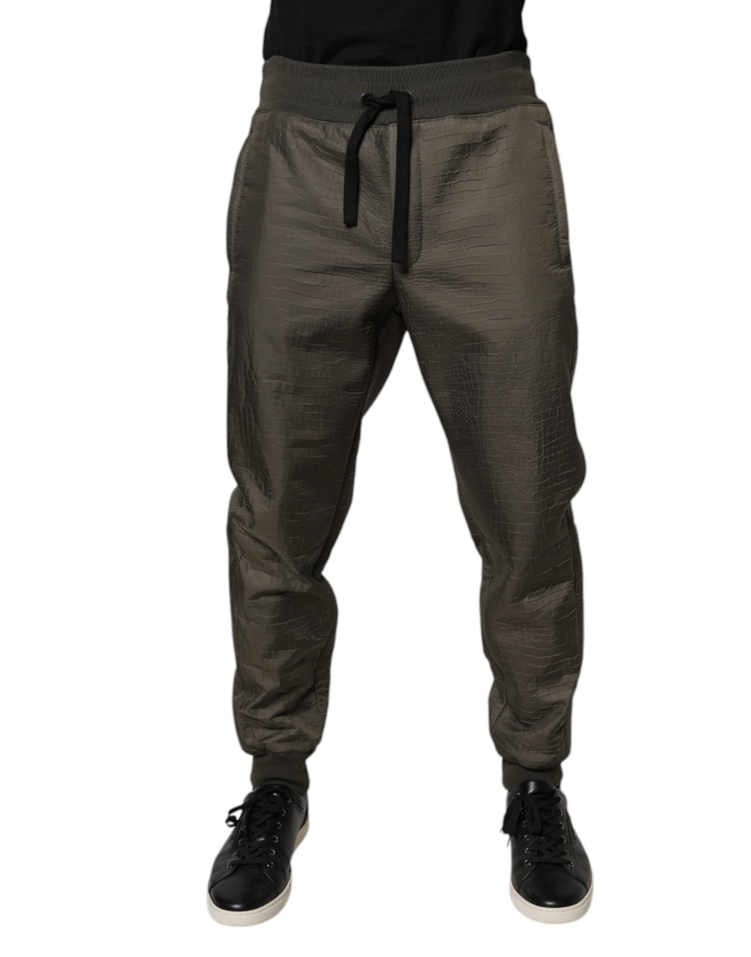 Pantalones deportivos Dolce &amp;amp; Gabbana de piel de cordero marrón para hombre