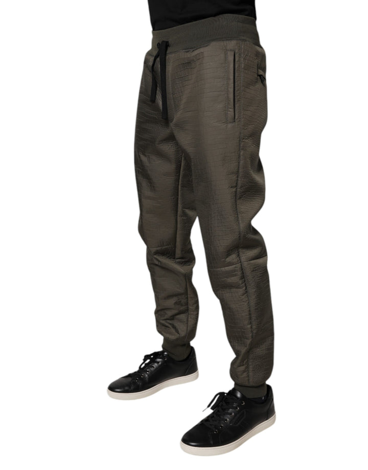 Pantalones deportivos Dolce &amp;amp; Gabbana de piel de cordero marrón para hombre