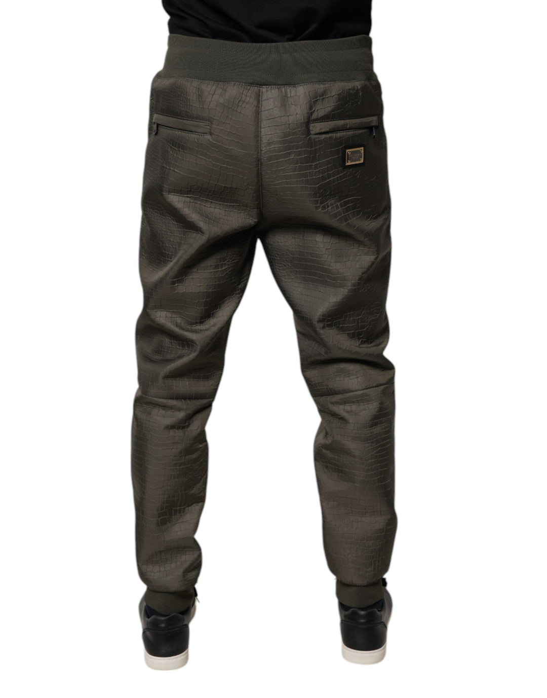 Pantalones deportivos Dolce &amp;amp; Gabbana de piel de cordero marrón para hombre