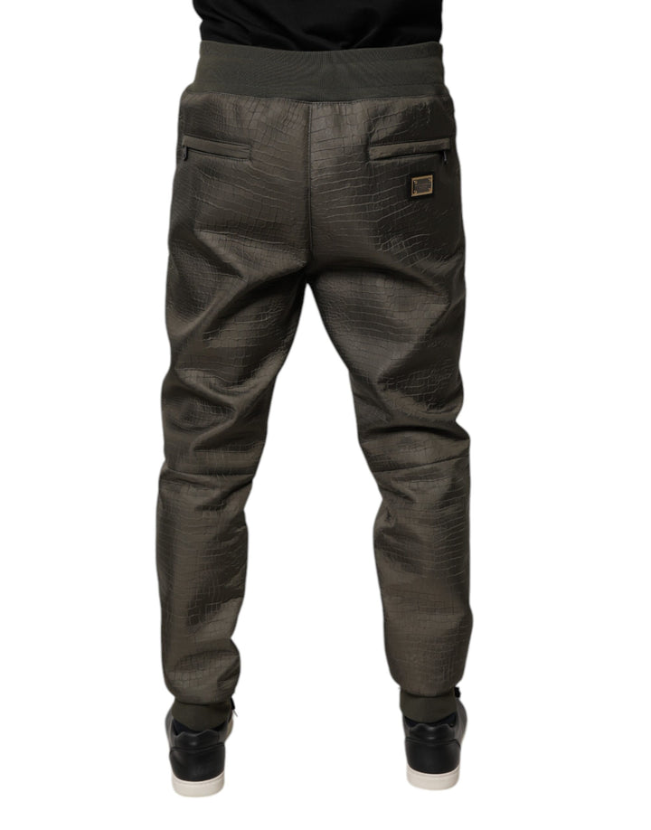 Pantalones deportivos Dolce &amp;amp; Gabbana de piel de cordero marrón para hombre