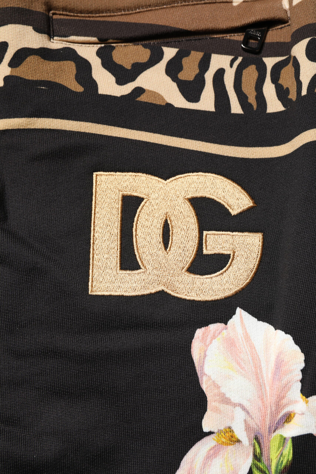 Pantalon de jogging en coton à fleurs noires Dolce &amp;amp; Gabbana