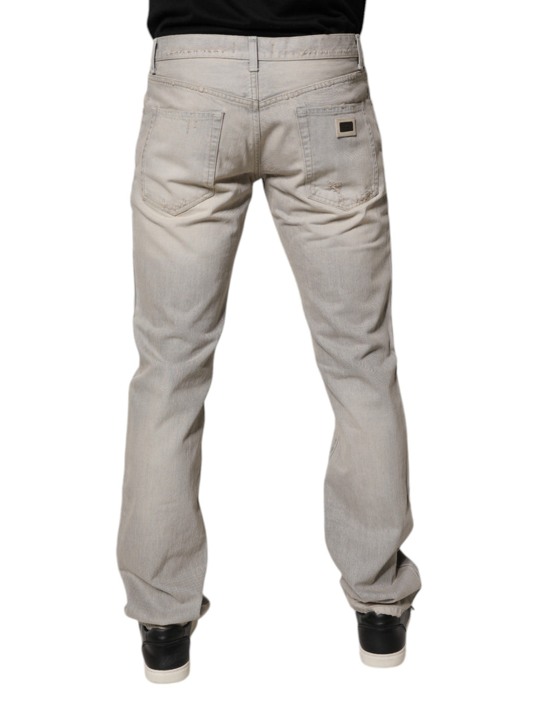 Jean skinny en coton gris clair Dolce &amp;amp; Gabbana