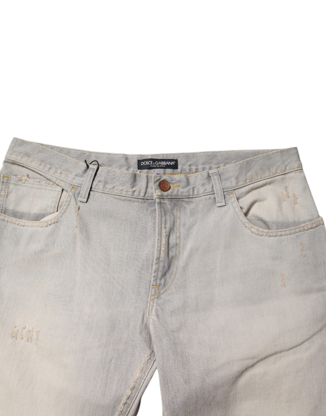 Jean skinny en coton gris clair Dolce &amp;amp; Gabbana