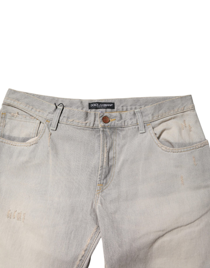 Jean skinny en coton gris clair Dolce &amp;amp; Gabbana