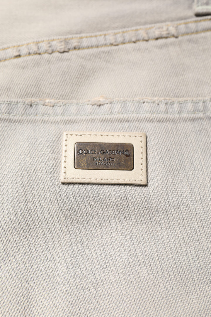 Jean skinny en coton gris clair Dolce &amp;amp; Gabbana