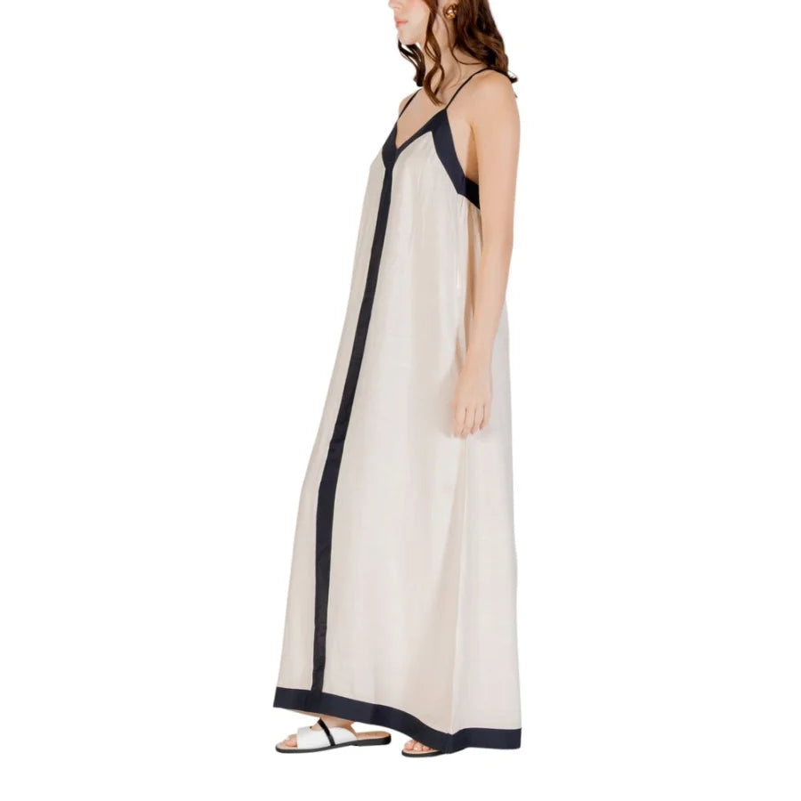 Vero Moda Beige Nylon Long Dress