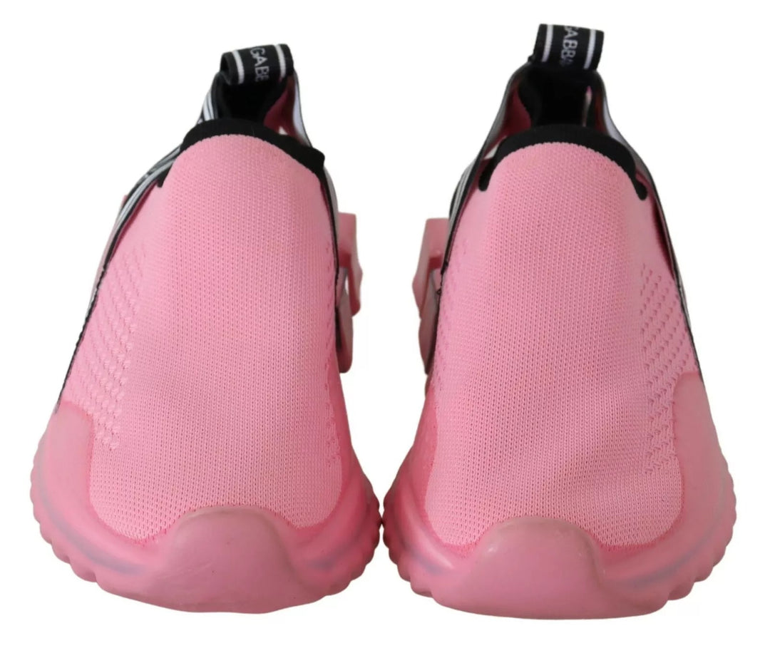 Dolce &amp; Gabbana Pink Low Top Sorrento Sneakers Slip On Casual Shoes
