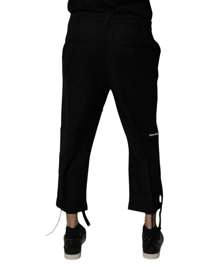 Dolce &amp; Gabbana Black Polyester Men Cropped Pants