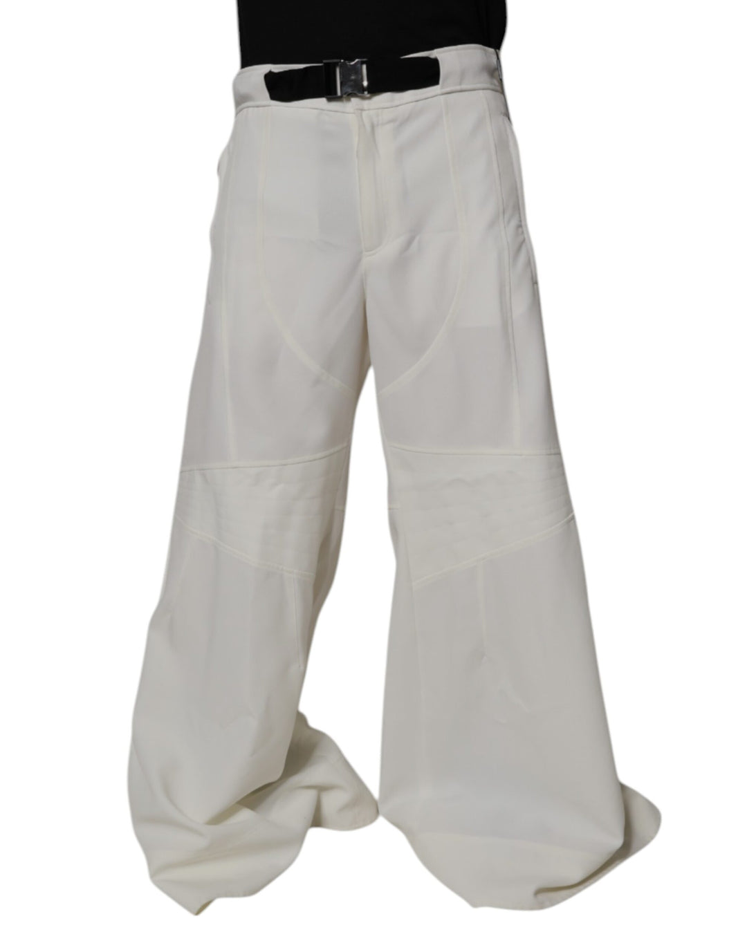 Dolce &amp; Gabbana White Mid Waist Wide Leg Pants