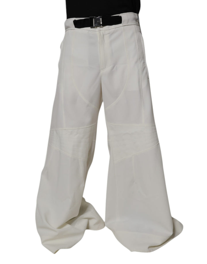 Dolce &amp; Gabbana White Mid Waist Wide Leg Pants