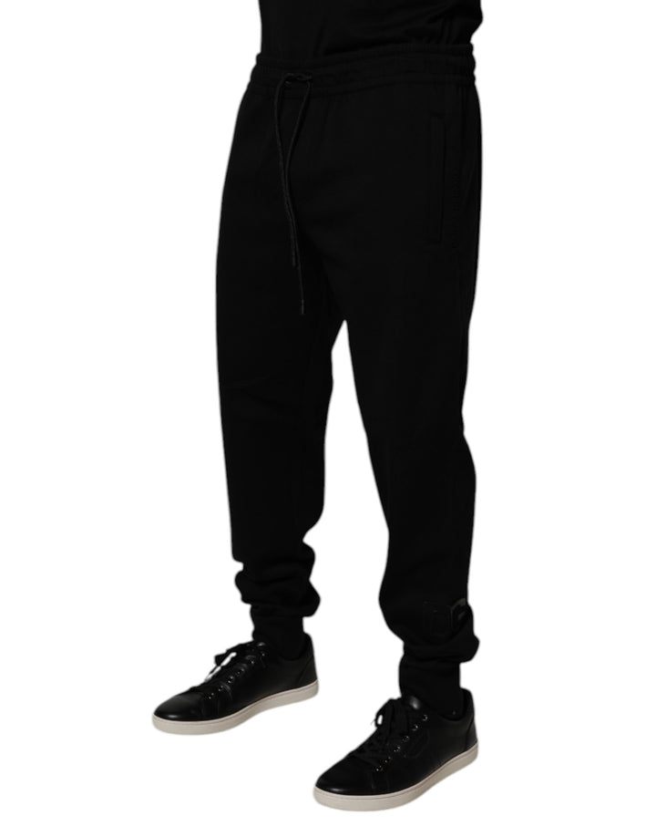 Dolce &amp; Gabbana Black Cotton Blend Jogger Sweatpants Pants