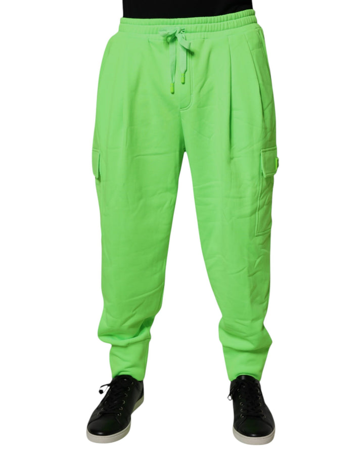 Pantalon de jogging cargo vert fluo Dolce &amp;amp; Gabbana pour homme