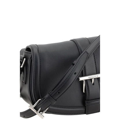 Alexander McQueen Black Calf Leather Bos Taurus Shoulder Bag