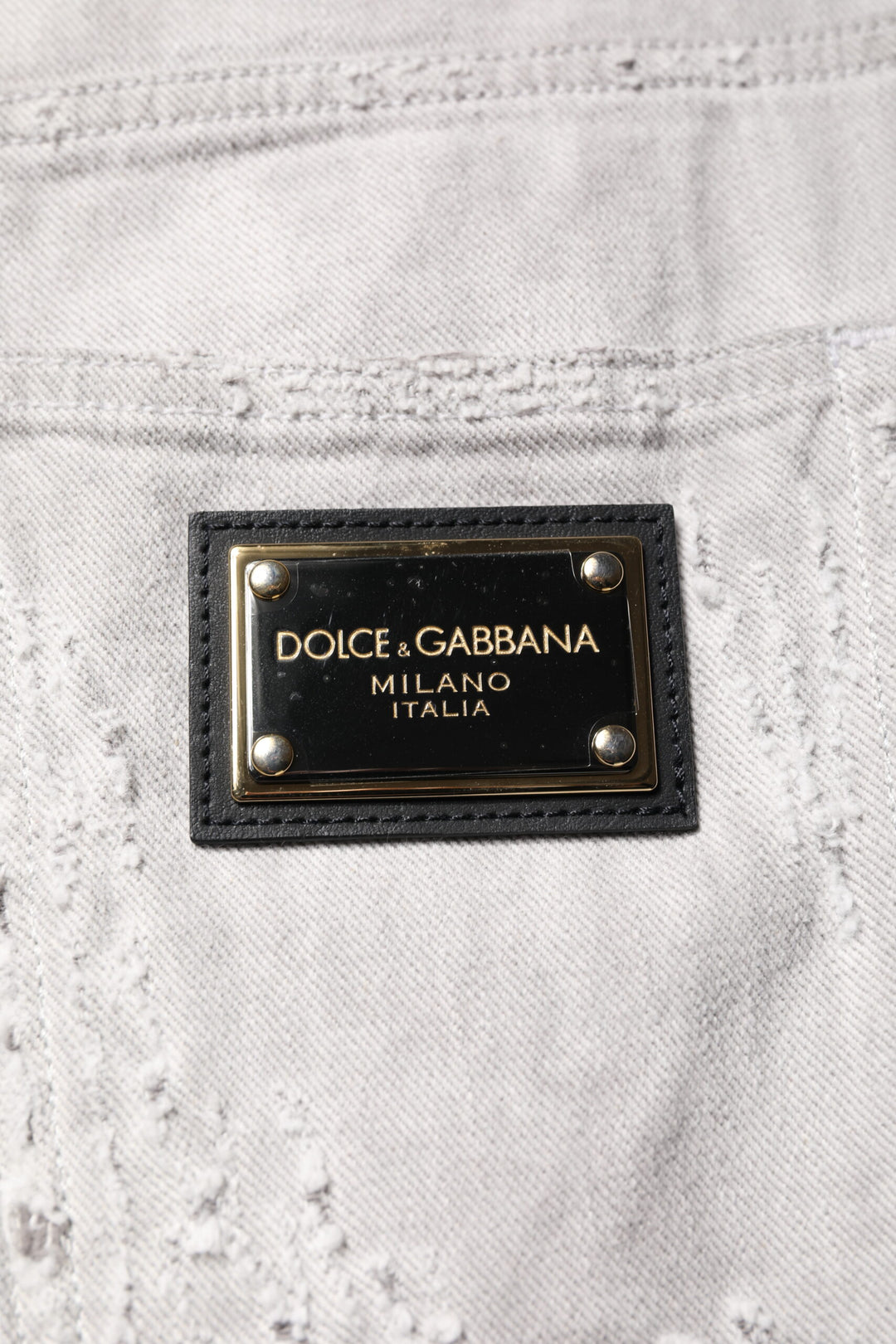 Bermudas vaqueras deshilachadas en gris claro de Dolce &amp;amp; Gabbana para hombre