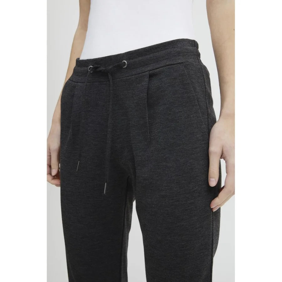 ICHI Gray Polyester Casual Pants