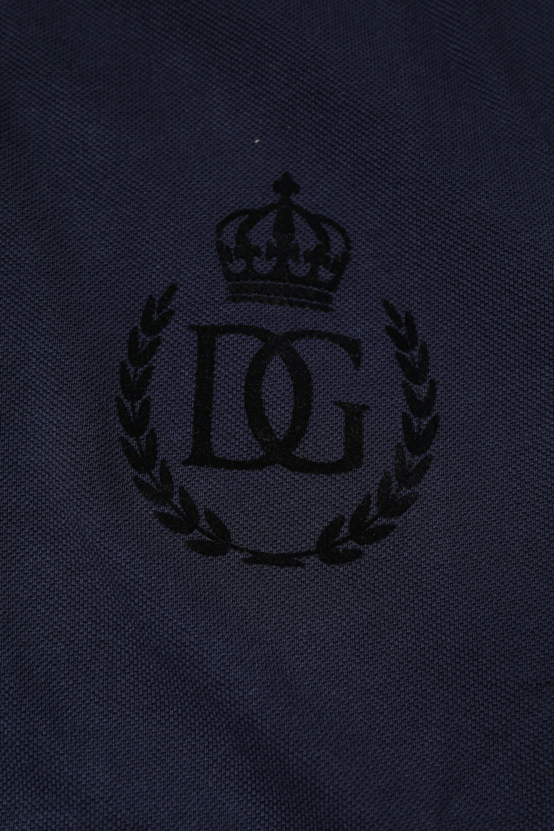 Dolce &amp; Gabbana Dark Blue Cotton Crown Collared Polo T-shirt