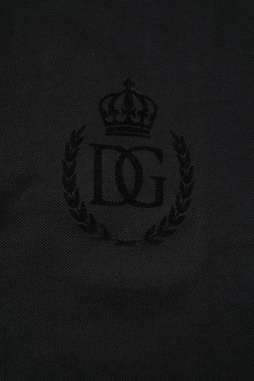Dolce &amp; Gabbana Black Cotton DG Logo Collared Polo T-shirt