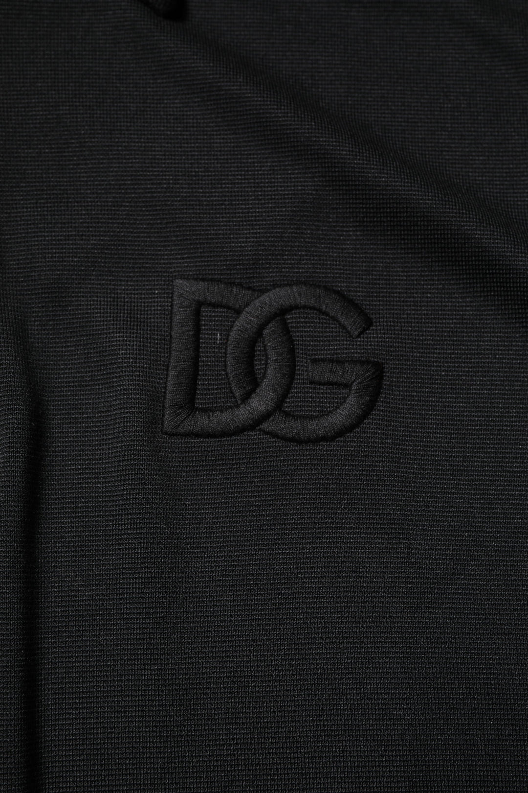 Dolce &amp; Gabbana Black Polyester DG Logo Collared Polo T-shirt