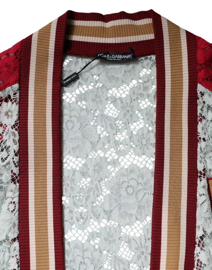 Dolce &amp; Gabbana Multicolor Floral Lace Cardigan Sweater