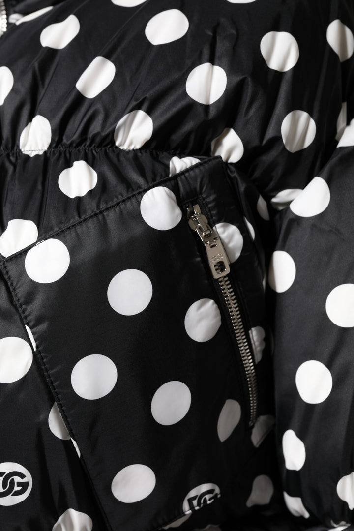 Chaqueta acolchada con cremallera completa y lunares blancos y negros de Dolce &amp;amp; Gabbana