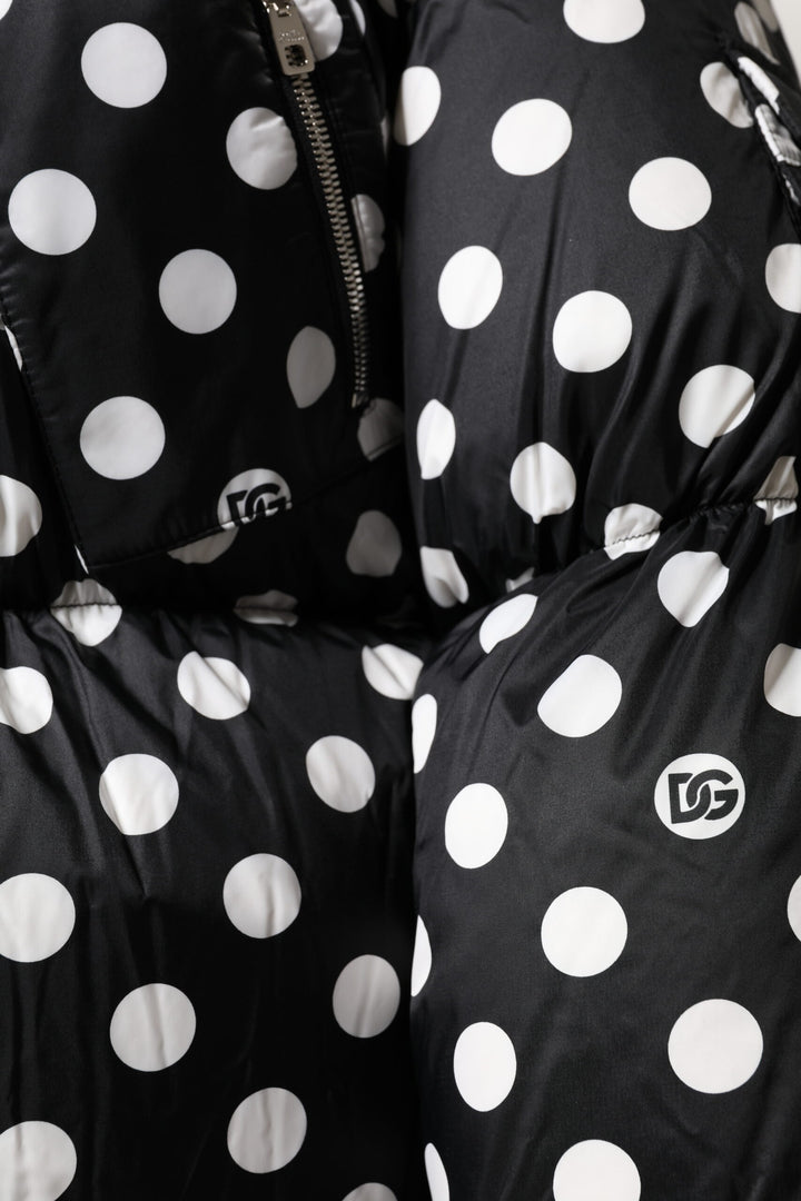Chaqueta acolchada con cremallera completa y lunares blancos y negros de Dolce &amp;amp; Gabbana