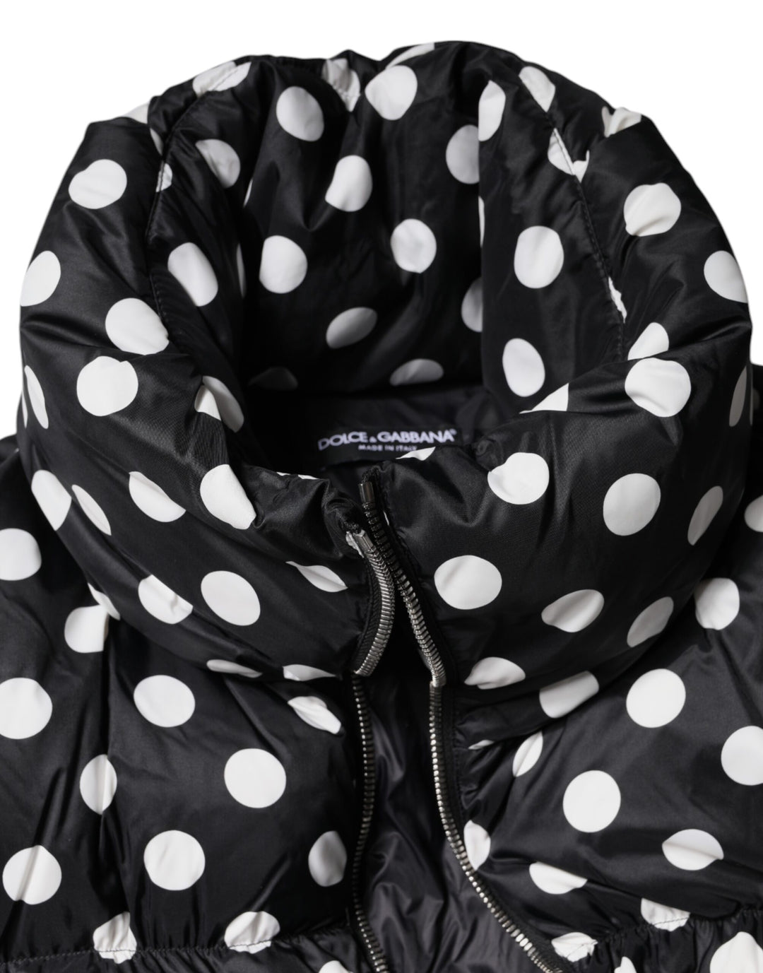 Chaqueta acolchada con cremallera completa y lunares blancos y negros de Dolce &amp;amp; Gabbana