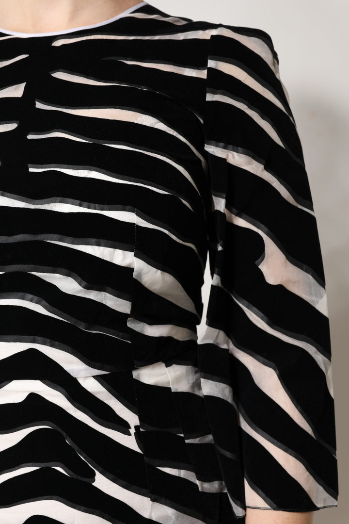 Dolce &amp; Gabbana Black White Zebra A-line Sheath Mini Dress