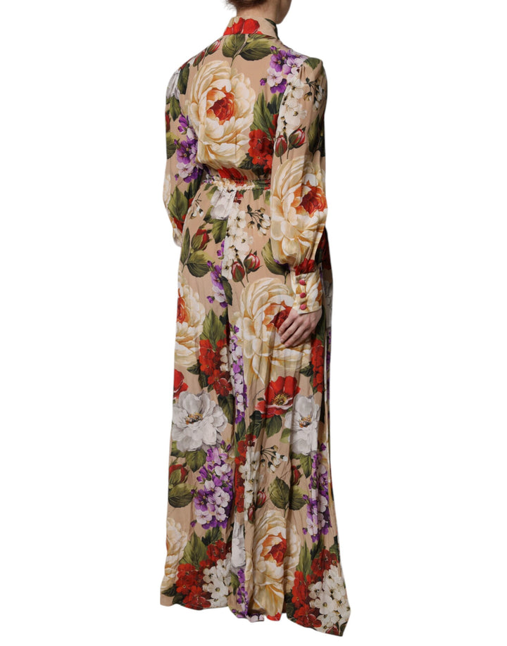 Dolce &amp; Gabbana Multicolor Floral Wide Leg Jumpsuit Dress
