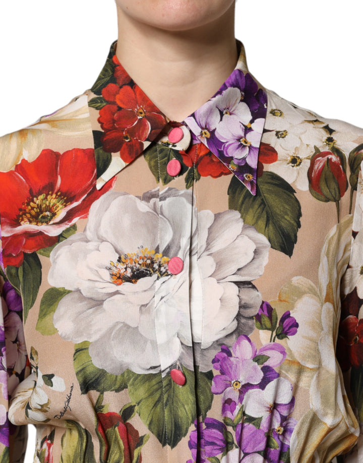 Dolce &amp; Gabbana Multicolor Floral Wide Leg Jumpsuit Dress
