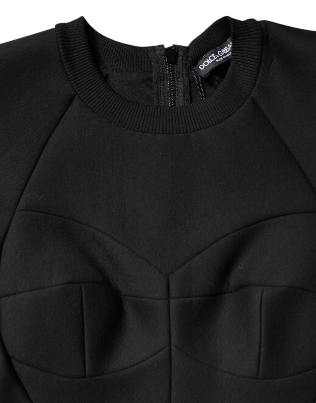 Dolce &amp; Gabbana Black Cotton Long Sleeves A-line Mini Dress