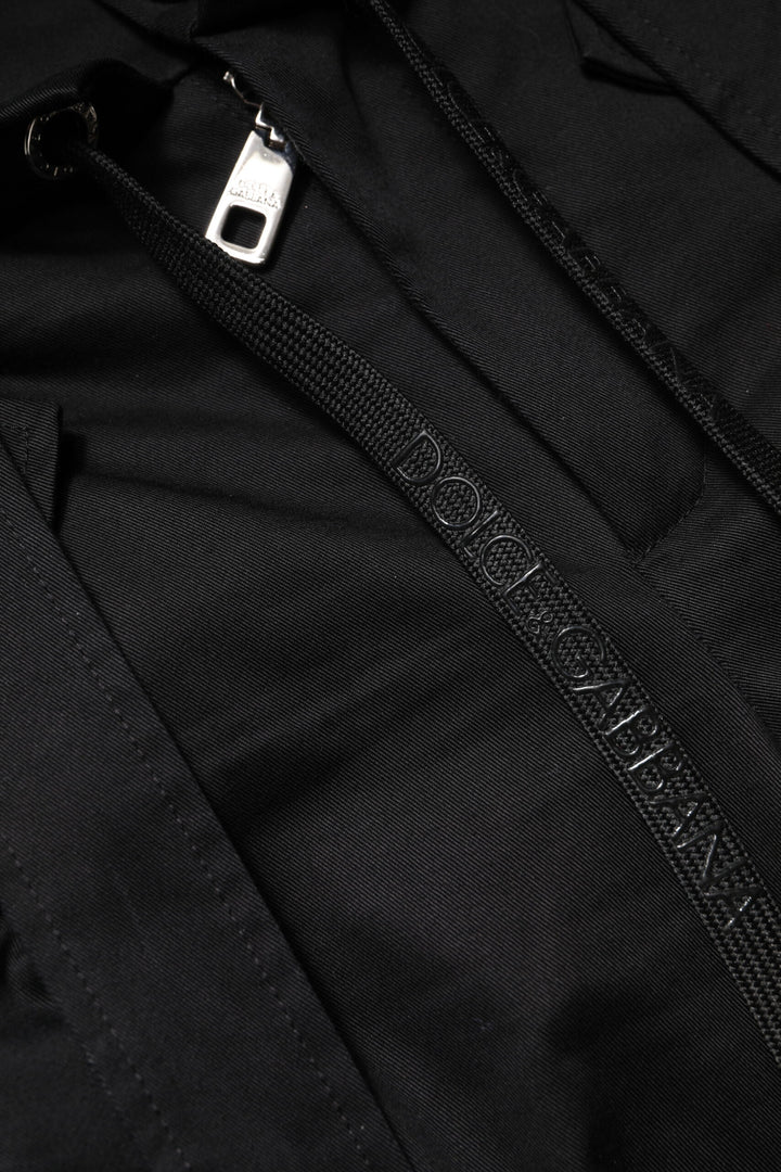 Dolce &amp; Gabbana Black Cotton High Waist Cargo Pants