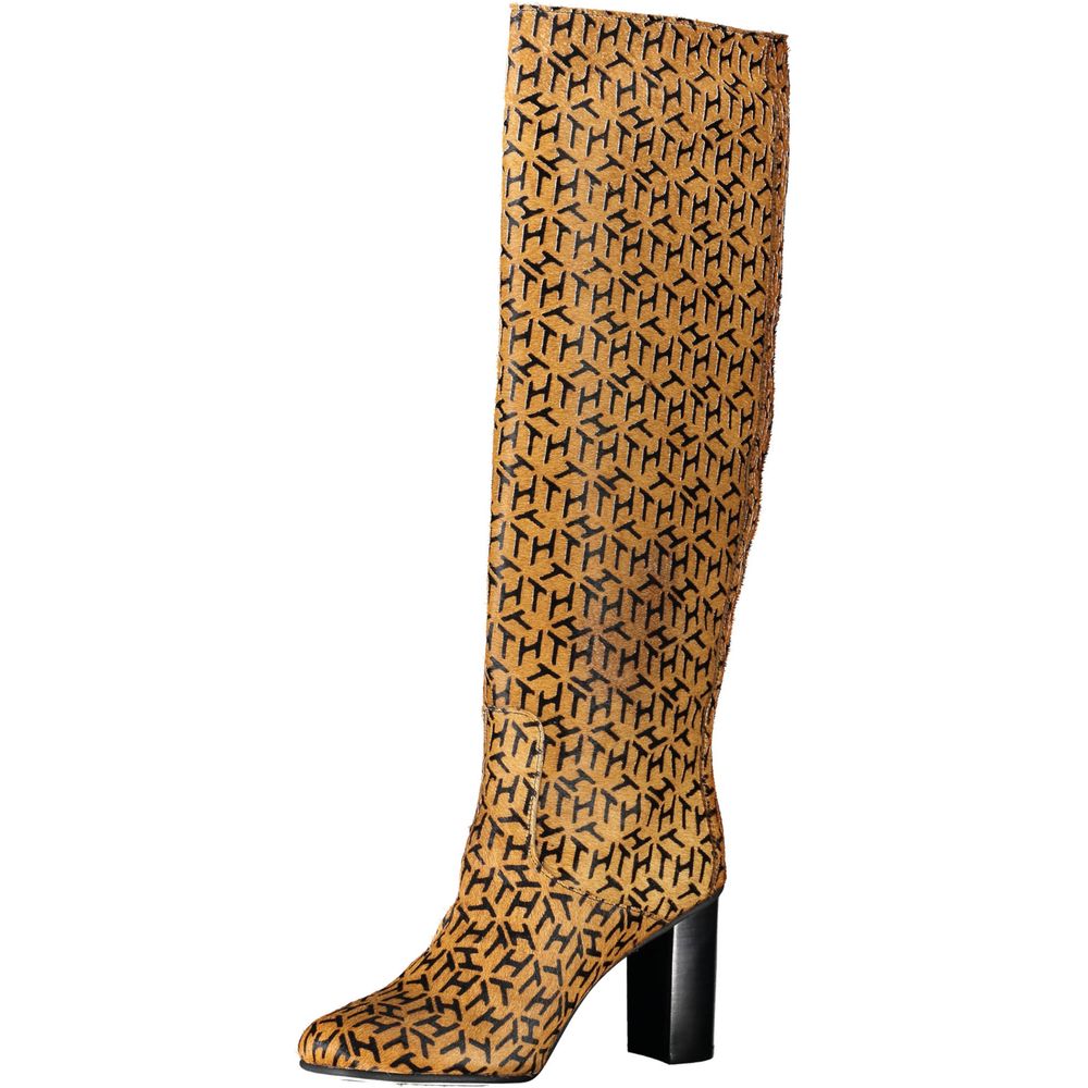 Bottes en cuir beige Tommy Hilfiger pour femme