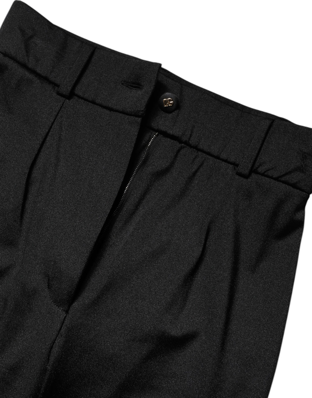 Dolce &amp; Gabbana Black Nylon High Waist Slim Fit Pants