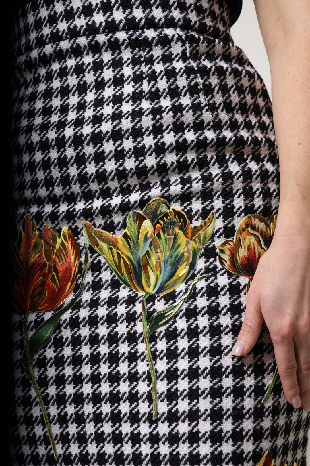 Dolce &amp; Gabbana Multicolor Floral Print High Waist Pencil Cut Skirt