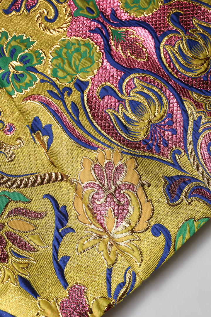Dolce &amp; Gabbana Multicolor Floral Jacquard Mid Waist Mini Skirt