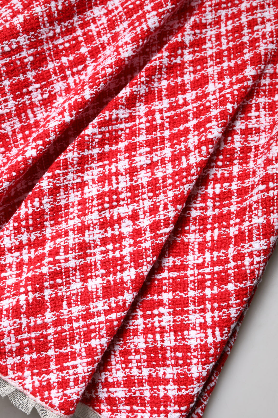 Dolce &amp; Gabbana Red White High Waist A-line Above Knee Skirt