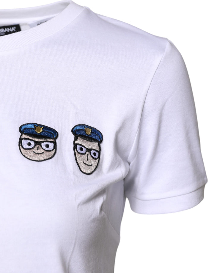 T-shirt ras du cou en coton blanc Dolce &amp;amp; Gabbana 