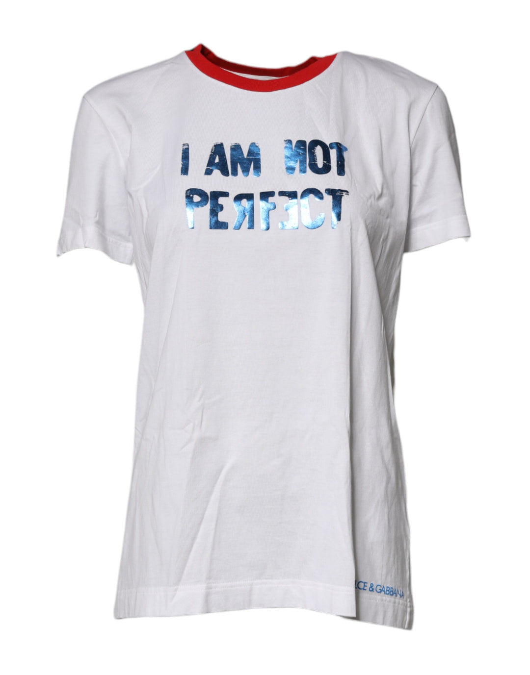 T-shirt ras du cou en coton blanc à imprimé graphique Dolce &amp; Gabbana