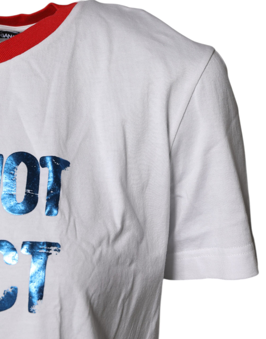 T-shirt ras du cou en coton blanc à imprimé graphique Dolce &amp; Gabbana