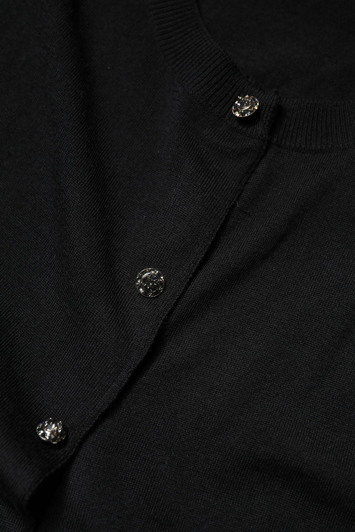 Dolce &amp; Gabbana Black Button Down Short Sleeve Blouse Top