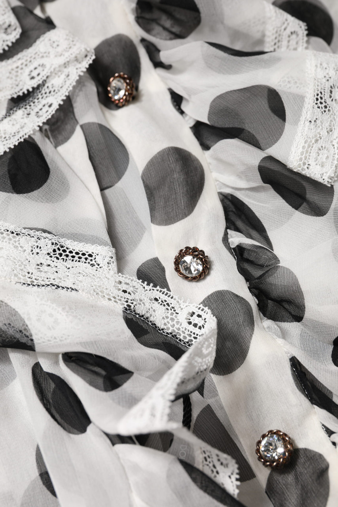Dolce &amp; Gabbana White Black Polka Dot Cotton Sleeveless Top