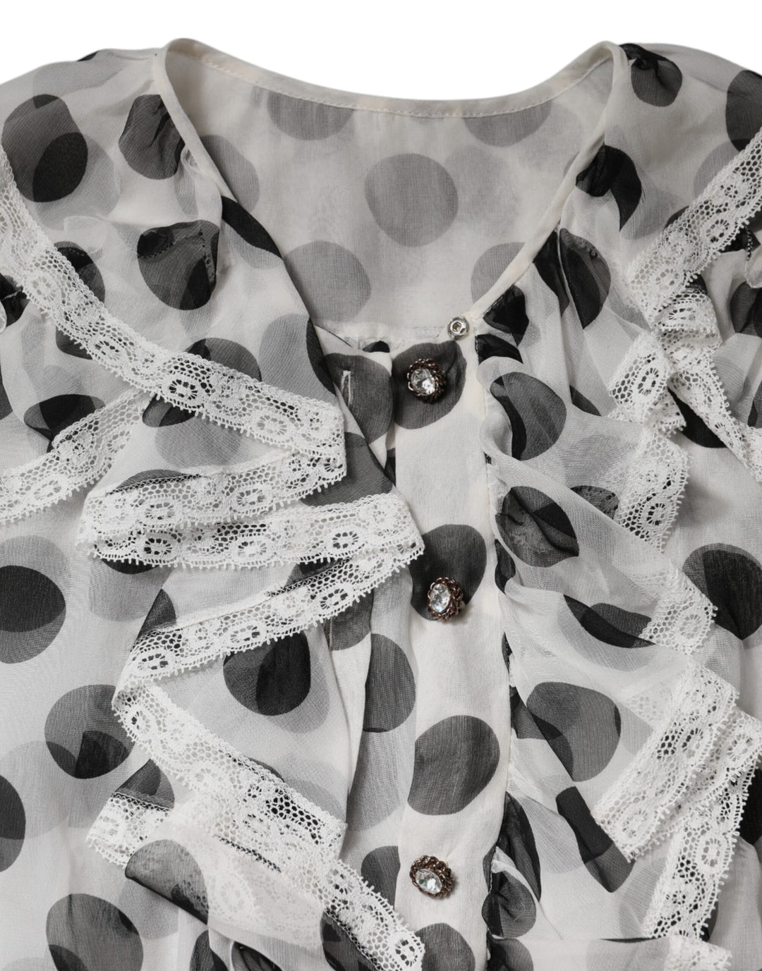 Dolce &amp; Gabbana White Black Polka Dot Cotton Sleeveless Top