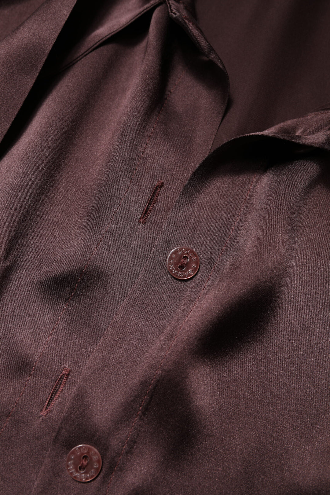 Blusa de manga larga con cuello Ascot marrón de Dolce &amp;amp; Gabbana