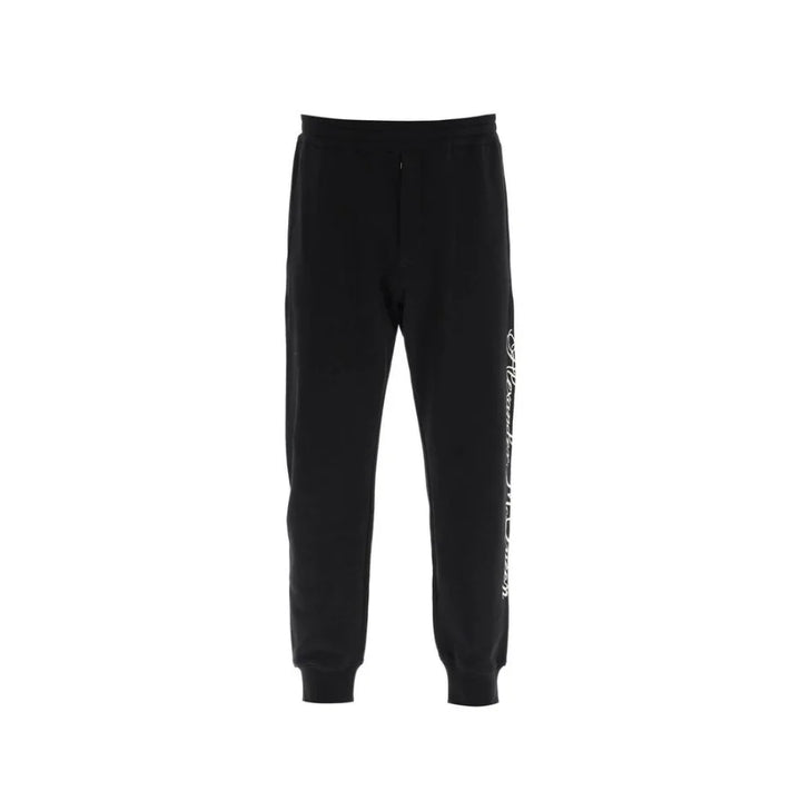 Alexander McQueen Black Cotton Athletic Pants
