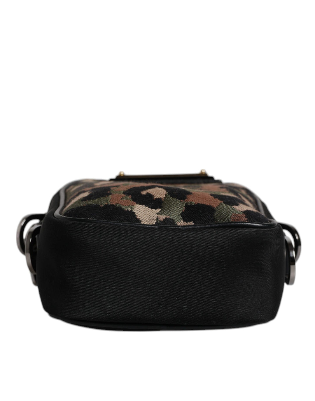 Dolce &amp; Gabbana Multicolor Leopard Jacquard Logo Plaque Neck Strap Bag
