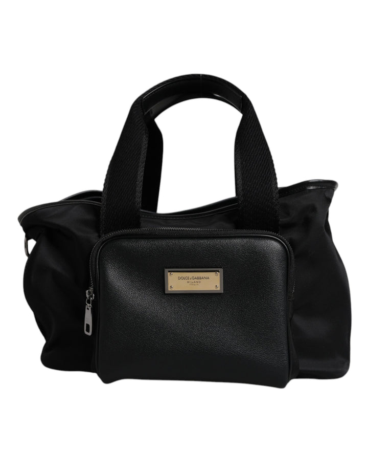 Dolce &amp; Gabbana Black Shoulder Strap Pet Carry Logo Plaque Bag