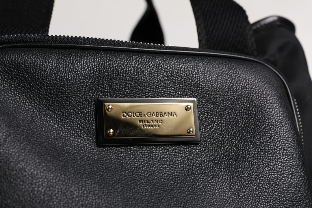Dolce &amp; Gabbana Black Shoulder Strap Pet Carry Logo Plaque Bag