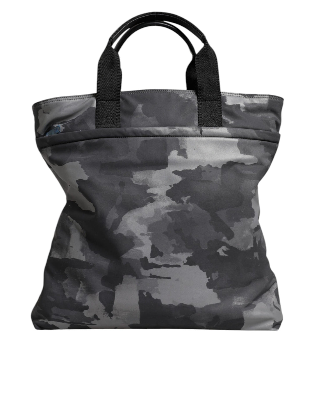 Dolce &amp; Gabbana Gray Camo Cotton Multiple Compartments Tote Bag