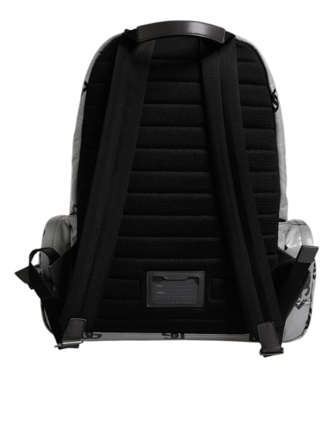 Dolce &amp; Gabbana Polyester Gray Black DG Logo Plaque Backpack Bag