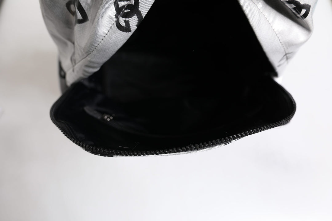 Dolce &amp; Gabbana Polyester Gray Black DG Logo Plaque Backpack Bag